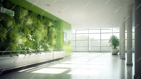 Premium AI Image | A Photo of a minimalistic hospital hallway with natural lighting and ...