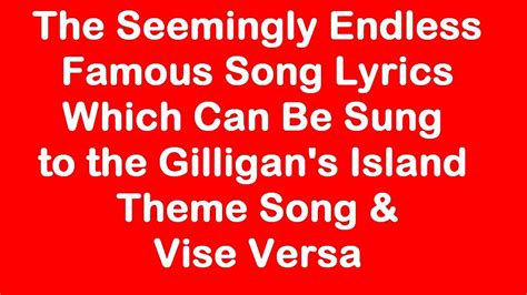 The Gilligan's Island Theme as Other Songs