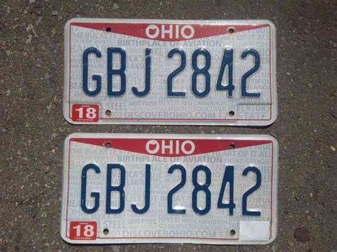 2012 Ohio Pride License Plates Matched Set GBJ-2842