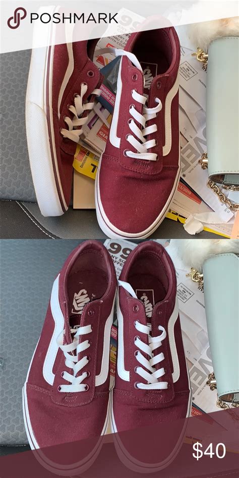 Old Skool Vans Maroon vans size 9.5 I’ve only warn them three times ...