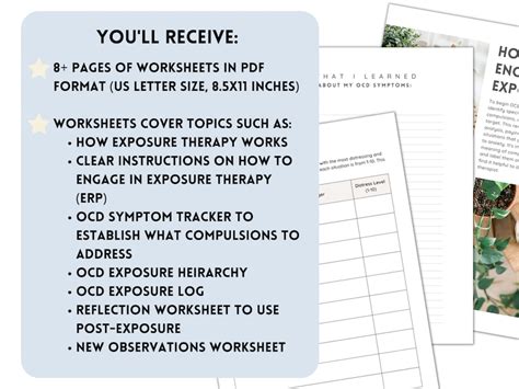 OCD Exposure Therapy Worksheets Bundle ERP Worksheets & Handout for ...