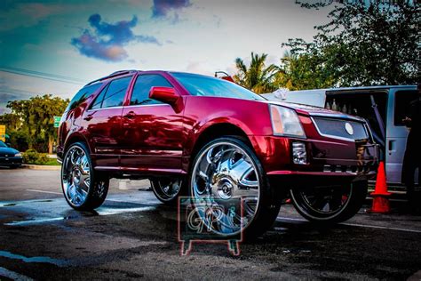 cadillac srx custom wheels | GWhipz: C2C Rims- Candy Red SRX Cadillac on 32" DUB Bandito Rims ...