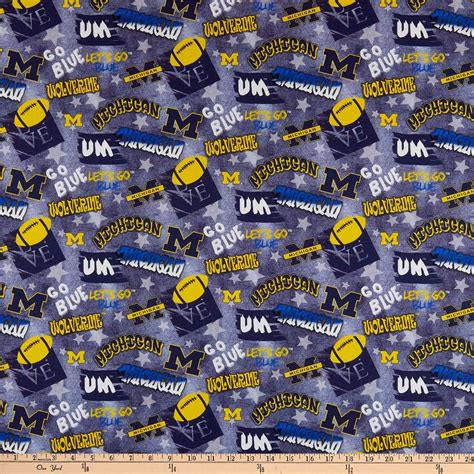 NCAA Michigan Wolverines Graffiti Cotton Fabric by the Yard: Amazon.ae