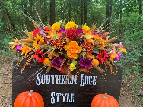 Premium Large Headstone Saddle Custom Arrangements by Southern - Etsy