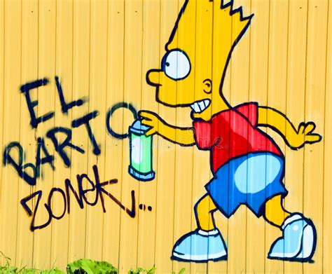 Street Art Montreal Bart Simpson Editorial Stock Photo - Image of criminal, child: 62859693