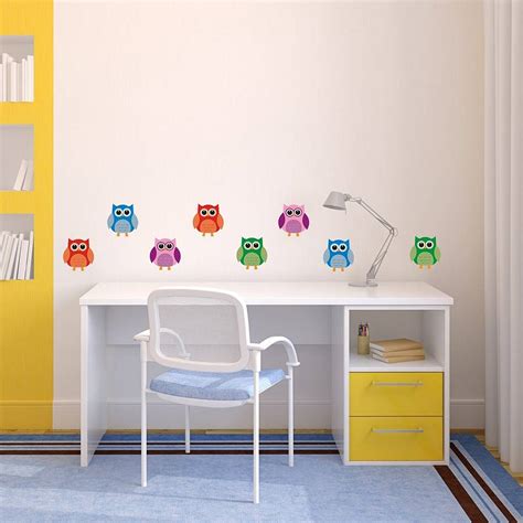 cute owl removable wall stickers by mirrorin | notonthehighstreet.com