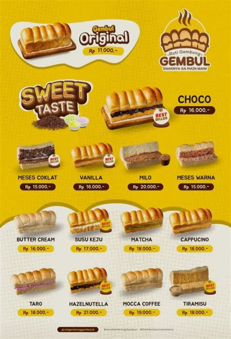 Harga menu Roti Gembong Gembul terbaru 2022-2023 di Surabaya,Surabaya