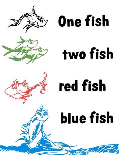 Dr Seuss One Fish Two Fish Red Fish Blue Fish Dr Seuss Coloring Pages, Fish Coloring Page, Red ...