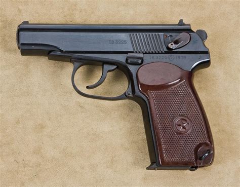 Soviet military Makarov semi-auto pistol, 9mm cal., 4” barrel, blue ...