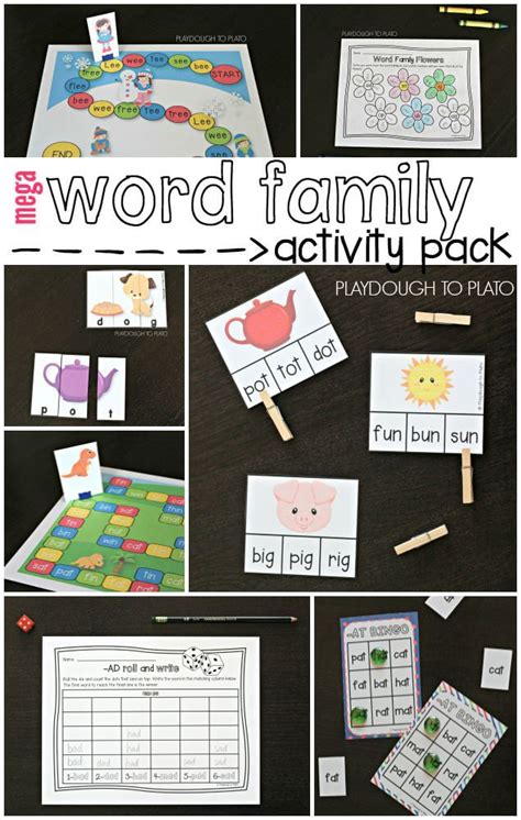 Word Family Activity Pack - Playdough To Plato