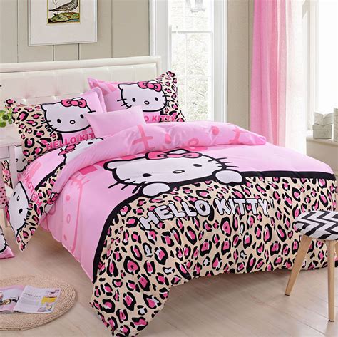 Details about Kids Hello Kitty Bedding Duvet Quilt Cover Bedding Set Twin Queen Cotton Pink ...