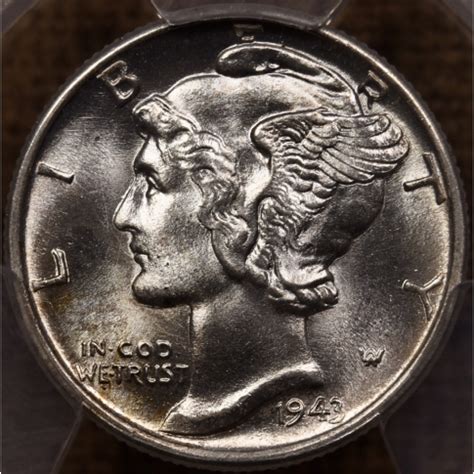 1943 Mercury Dime PCGS MS66 FB