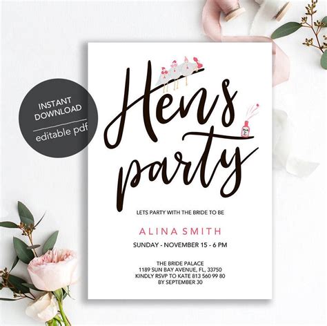 Excited to share this item from my #etsy shop: Printable Hens Party Invitation, Bachelorette ...