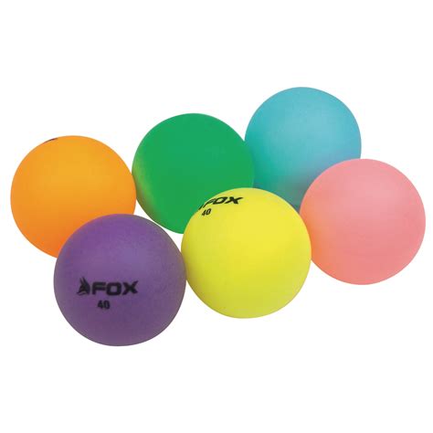 PTBP08140 - Fox Coloured Table Tennis Balls - Assorted - Pack of 6 ...