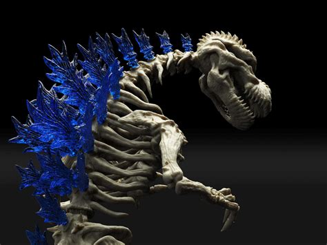 Godzilla Skeleton 30cm high 3D model 3D printable | CGTrader