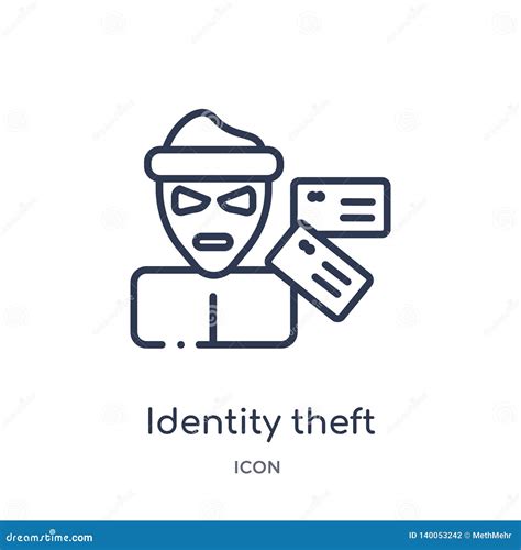 Linear Identity Theft Icon from Cyber Outline Collection. Thin Line Identity Theft Vector ...