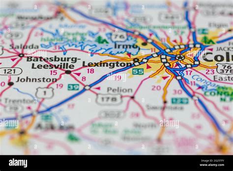 Lexington South Carolina USA Shown on a Road map or Geography map Stock Photo - Alamy