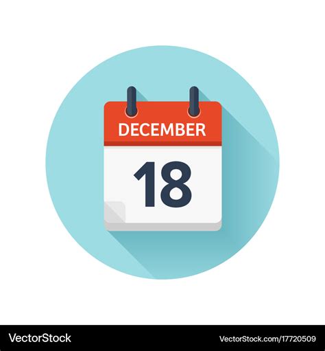 December 18 flat daily calendar icon date Vector Image