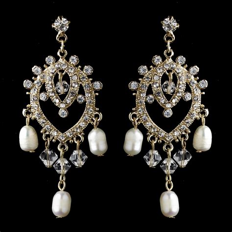 Pearl Bliss Gold Dangle Earrings - Elegant Bridal Hair Accessories