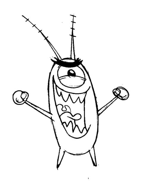 Evil Plankton Coloring Page - Free Printable Coloring Pages for Kids