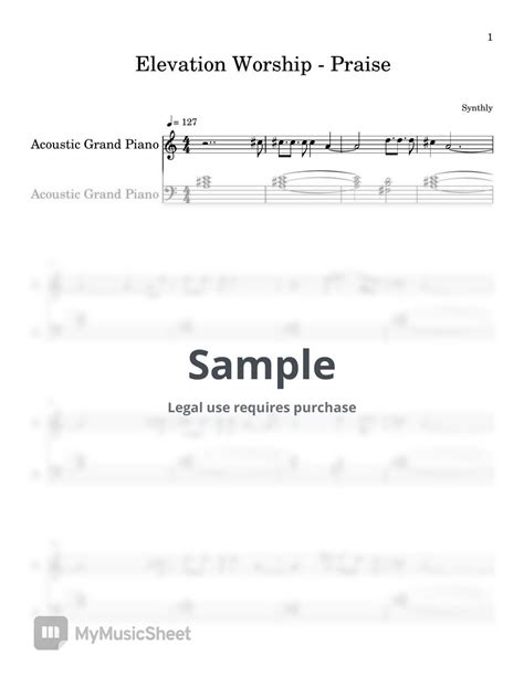 Elevation Worship - Praise (EASY PIANO SHEET) Sheets by Synthly