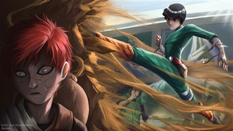 Dynamic HD Clash: Rock Lee vs. Gaara by José Renato Soares