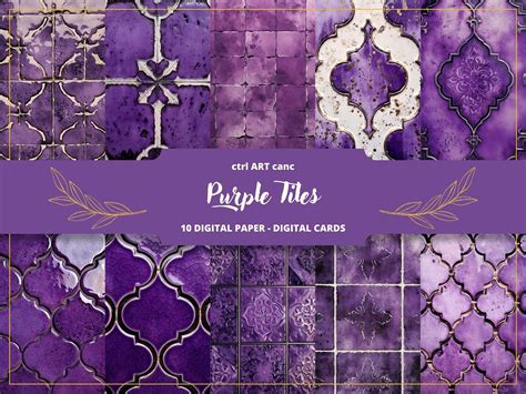 Purple Tiles Printable Oriental Tiles Digital Paper Ceramic - Etsy UK