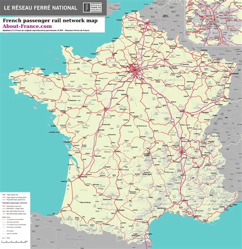 High-resolution French rail network map