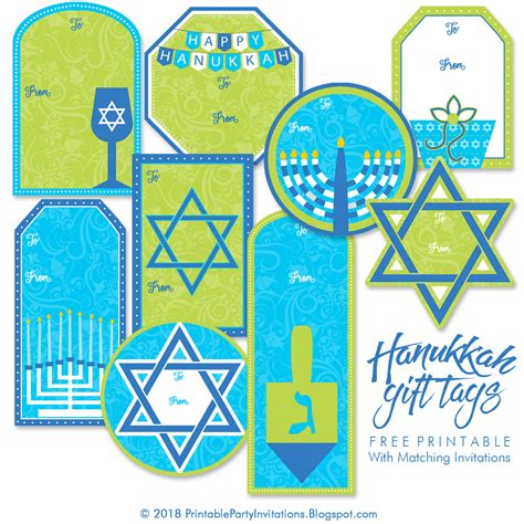 Free Printable Hanukkah Gift Tags