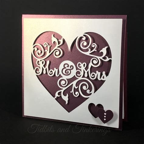 Mr. & Mrs. Heart Flourish Newlyweds Wedding Card - Tidbits and Tinkerings | Wedding card diy ...