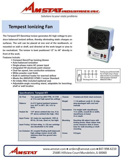 Get Superior Static Control | Tempest Ionizing Fan - Amstat