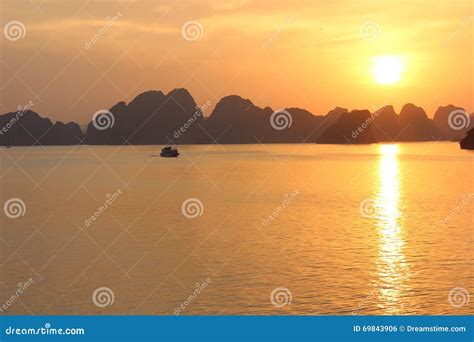 Ha Long Bay Sunset stock photo. Image of beauty, long - 69843906