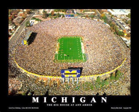 Michigan Stadium "From Above" Wolverines Gameday Aerial Poster - Aeria ...