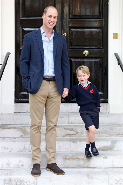 Prince William jokes about George's first day at school as he reveals everything went well ...