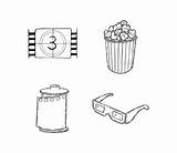 Movie Reel Coloring Page sketch template