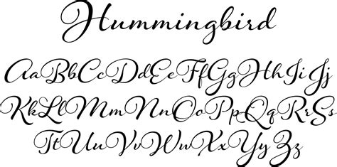 Hummingbird Font by Laura Worthington | Fancy cursive fonts, Cursive letters fancy, Cool cursive ...