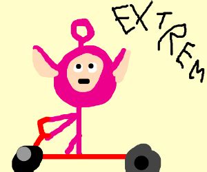 (Teletubbies)Po rides her scooter EXTREMELY - Drawception