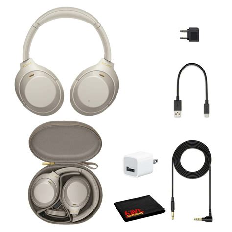 Sony WH-1000XM4 Wireless Noise Canceling Overhead Headphones (Silver) - Bundle - Walmart.com ...