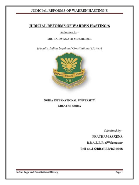 Judicial Reforms of Warren Hasting's | PDF | Judiciaries | Judge