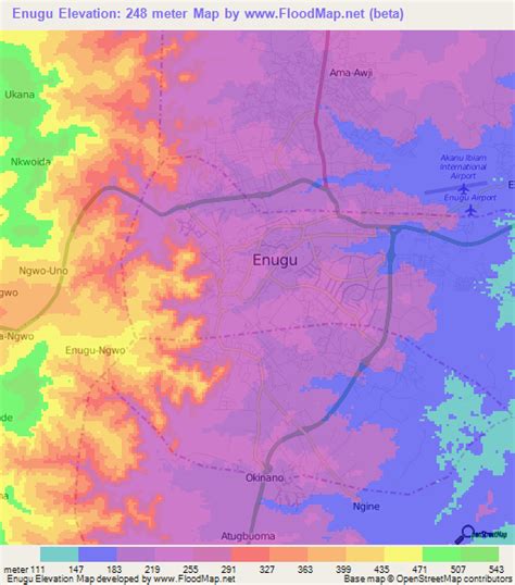 Elevation of Enugu,Nigeria Elevation Map, Topography, Contour