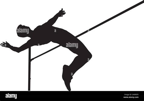high jump athlete jumper over bar isolated black silhouette Stock Vector Image & Art - Alamy