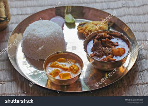 Mutton Thali Indian Recipe Lunchdinner Menu Stock Photo 2113593866 | Shutterstock