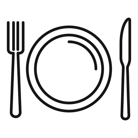 Plate restaurant icon outline vector. Food dinner 14985755 Vector Art at Vecteezy