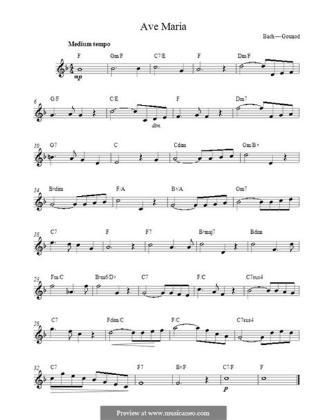 Ave Maria (Printable Sheet Music) von J.S. Bach, C. Gounod auf MusicaNeo