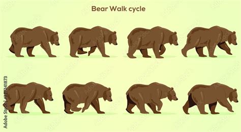 Bear Walk-cycle, Frame by Frame Animation for 2D Animation, Motion ...