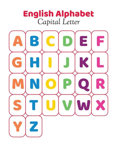 English alphabet chart for kids.Capital letter 22683810 Vector Art at ...