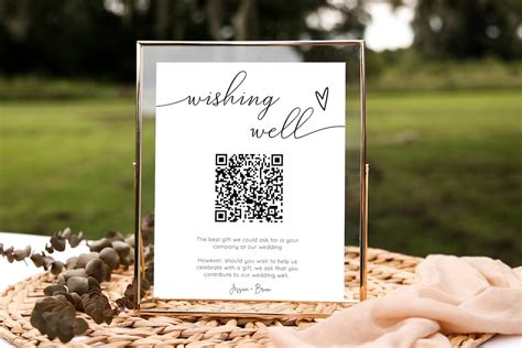 Editable Wedding Wishing Well QR Code Sign - Etsy