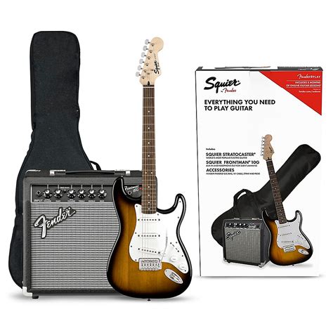 Fender Squier Stratocaster Electric Guitar Pack with Fender Frontman 10G Amp - Black | JohnsMusic.in