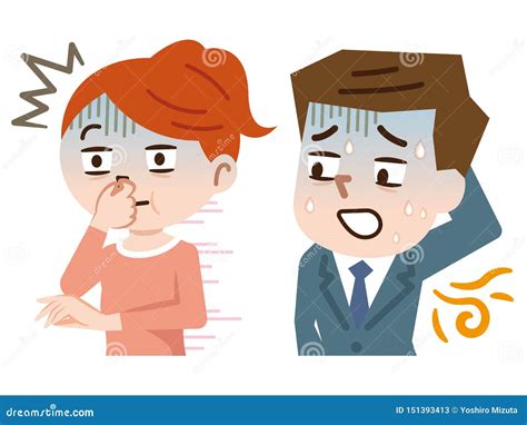 Bad smell and body odor stock vector. Illustration of intolerable ...