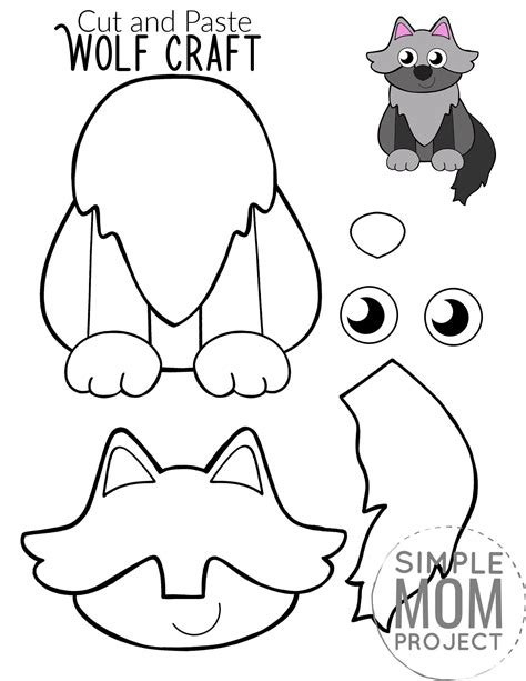 Free Printable Wolf Craft with Free Wolf Template